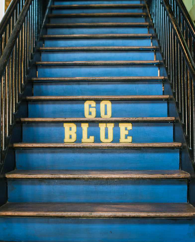 go blue stairs